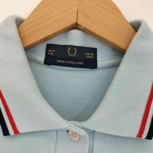 フレッドペリー FRED PERRY ロゴ刺繍リブストライプ 鹿の子ポロシャツ レディース EUR:38
