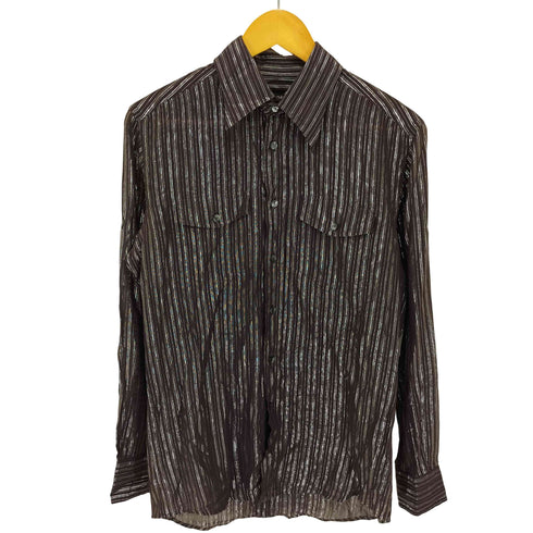 ドルチェアンドガッバーナ DOLCE&GABBANA メタリック ストライプ L/S シャツ メンズ 15 3/4 40