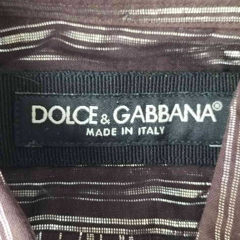 ドルチェアンドガッバーナ DOLCE&GABBANA メタリック ストライプ L/S シャツ メンズ 15 3/4 40