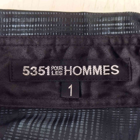 ゴーサンゴーイチプールオム 5351 POUR LES HOMMES メタリック ストライプ パネル 切り替え L/S シャツ メンズ JPN:3