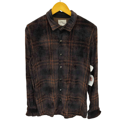 シャリーフ SHAREEF レーヨン ベロア チェック L/S シャツ メンズ JPN:2