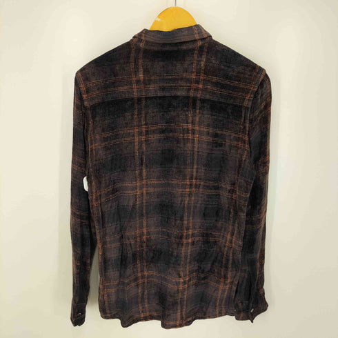 シャリーフ SHAREEF レーヨン ベロア チェック L/S シャツ メンズ JPN:2