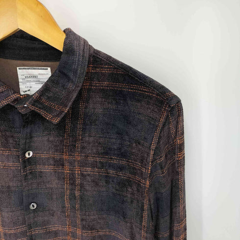 シャリーフ SHAREEF レーヨン ベロア チェック L/S シャツ メンズ JPN:2