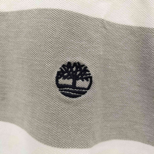 ティンバーランド Timberland ロゴ 刺繍 鹿の子 ボーダー S/S ポロシャツ メンズ import:L