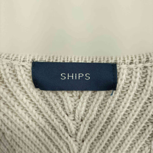 シップス SHIPS 片畦 Vネック デザイン プルオーバー レディース