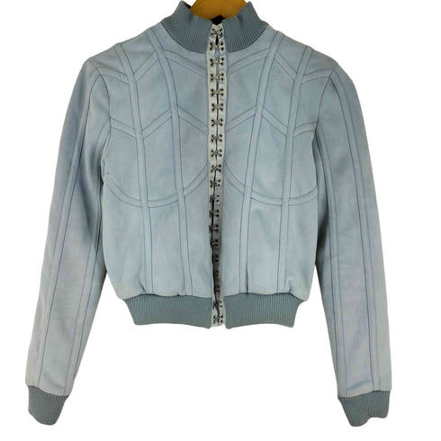 HOUSE of LONDON フェイススエード コルセットデザイン クロップド ボンバージャケット レディース import:XS