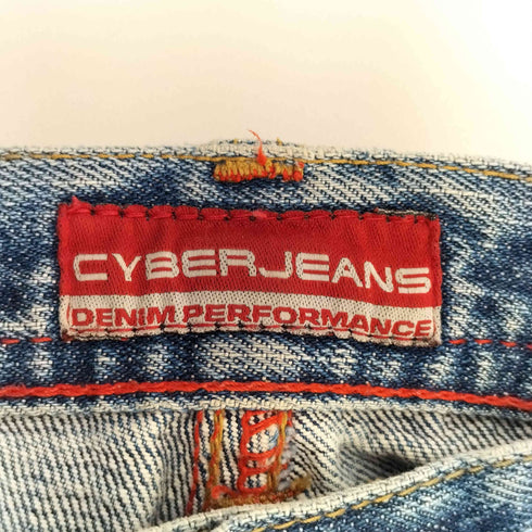 CYBERJEANS ウォッシュ ストレートデニムパンツ Y2K メンズ