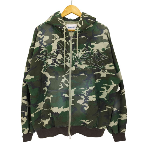 SEQUENZ LOGO APPLIQUE ZIP HOODIE メンズ JPN:M