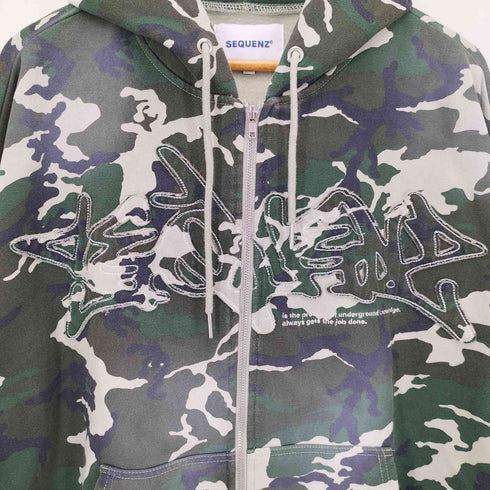SEQUENZ LOGO APPLIQUE ZIP HOODIE メンズ JPN:M