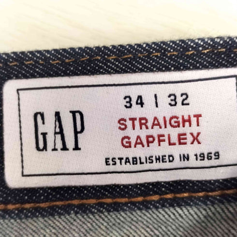 ギャップ Gap STRAIGHT GAPFLEX リメイク加工 トランプ×スカル刺繍 ストレート デニム メンズ 34×32