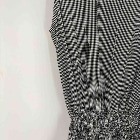 トリココムデギャルソン tricot COMME des GARCONS 02AW ギンガムチェック ノースリーブフラットカラーワンピース レディース