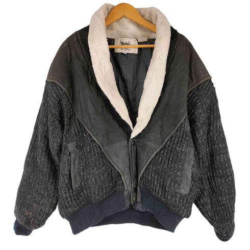 VITTORIO レザー切替 ショールカラー ニットジャケット メンズ JPN:M