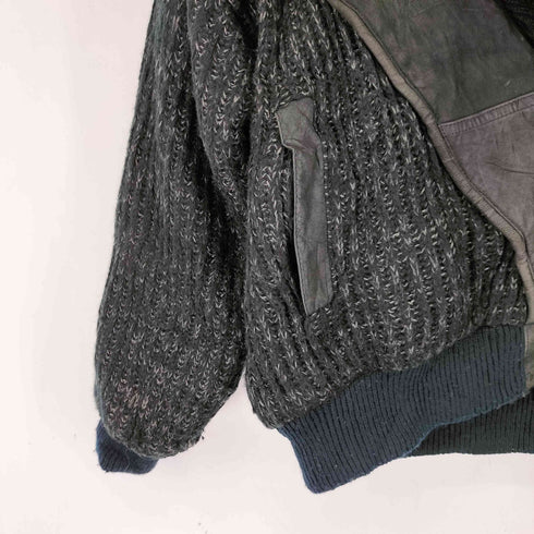 VITTORIO レザー切替 ショールカラー ニットジャケット メンズ JPN:M