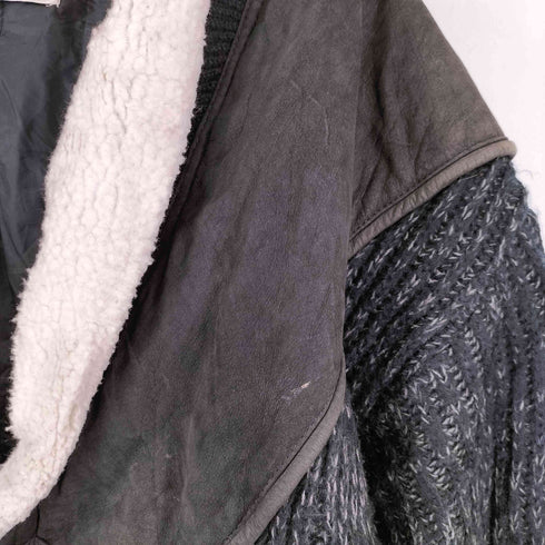 VITTORIO レザー切替 ショールカラー ニットジャケット メンズ JPN:M