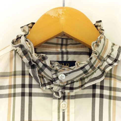ポロラルフローレン POLO RALPH LAUREN フリルカラー BD チェックブラウス レディース JPN:2
