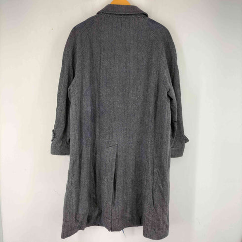 バーバリーズ BURBERRYS CASHMERE&LAMBWOOL カシミヤ50% ヘリンボーン比翼ステンカラーコート メンズ JPN:M