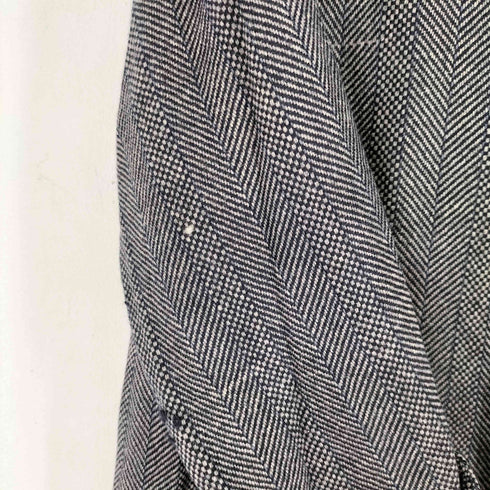 バーバリーズ BURBERRYS CASHMERE&LAMBWOOL カシミヤ50% ヘリンボーン比翼ステンカラーコート メンズ JPN:M