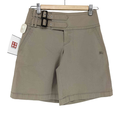 バーバリーブルーレーベル BURBERRY BLUE LABEL ダブルベルト コットン ショートパンツ レディース JPN:36