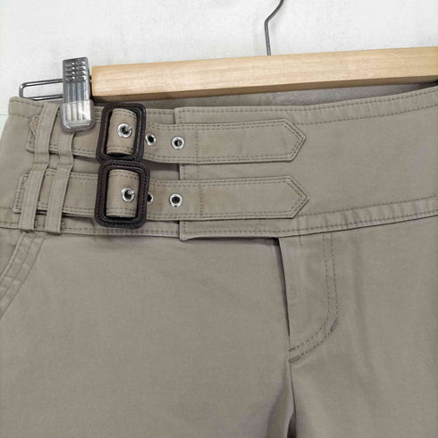 バーバリーブルーレーベル BURBERRY BLUE LABEL ダブルベルト コットン ショートパンツ レディース JPN:36