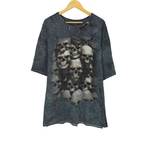 ダメージ スカルプリント Tシャツ パンク PUNK メンズ