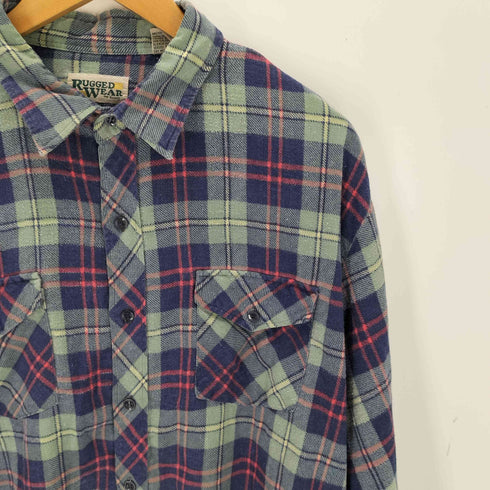 RUGGED WEAR ルギード ウェア フラップポケットチェック長袖シャツ メンズ import:XL