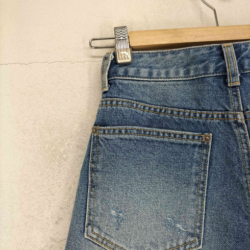 SJYP エスジェイワイピ ボタンフライ ダメージ加工 ショート デニム パンツ Y2K レディース XS