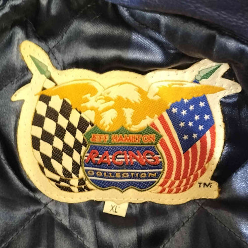90S Jeff Hamilton 裏キルティング レザー レーシング ジャケット メンズ XL