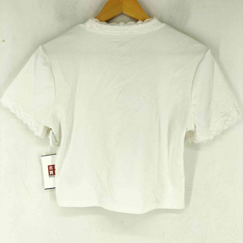 SLEEP AT 11 レースデザイン フロントプリント Tシャツ レディース