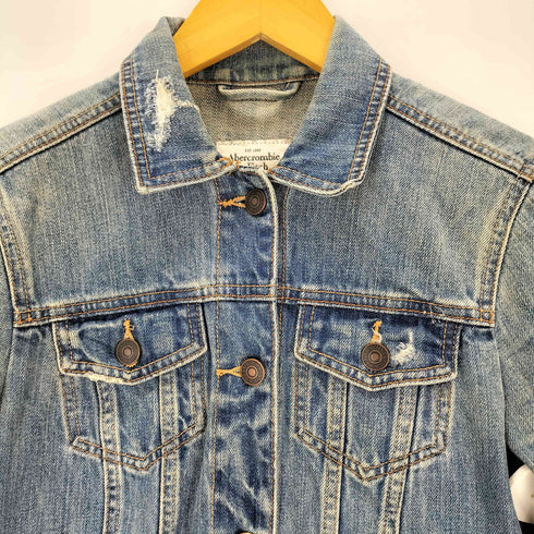 アバクロンビーアンドフィッチ Abercrombie & Fitch ダメージ加工 デニムジャケット レディース S