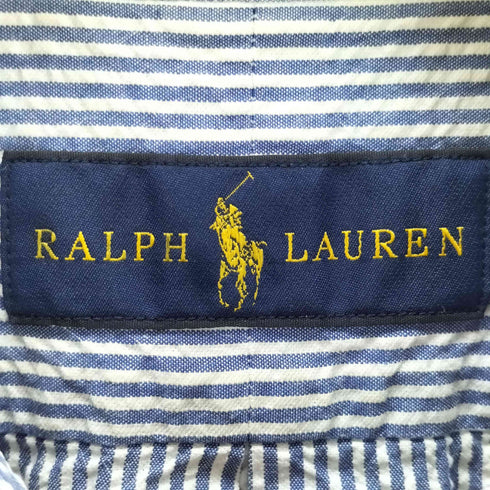 ラルフローレン RALPH LAUREN ポニー刺繍 シアサッカー S/S ボタンダウン シャツ メンズ M