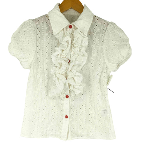 HELLOHOW カットワーク フリルブラウス レディース JPN:M