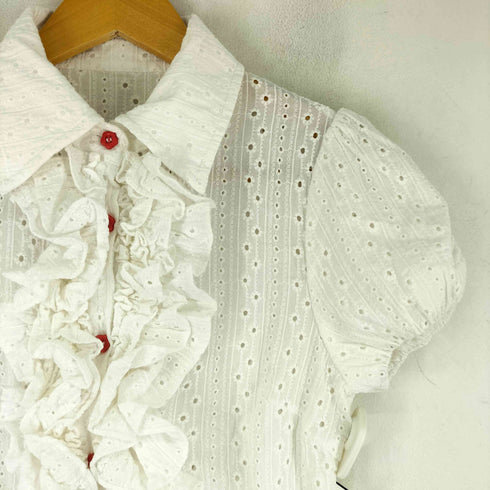 HELLOHOW カットワーク フリルブラウス レディース JPN:M