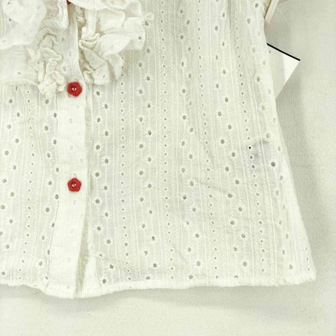 HELLOHOW カットワーク フリルブラウス レディース JPN:M