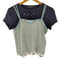 MOROMORO LACE SATIN BOW SHORT SLEEVED T SHIRT キャミレイヤード Tシャツ レディース JPN:3