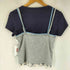 MOROMORO LACE SATIN BOW SHORT SLEEVED T SHIRT キャミレイヤード Tシャツ レディース JPN:3