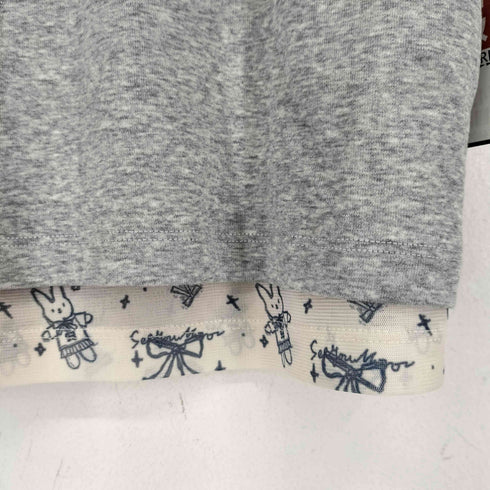 MOROMORO LACE SATIN BOW SHORT SLEEVED T SHIRT キャミレイヤード Tシャツ レディース JPN:3