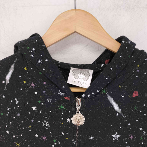 スカラー ScoLar ラメ 宇宙柄パーカー レディース