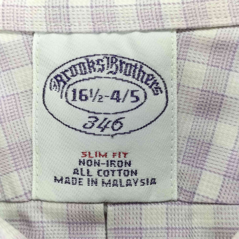 ブルックスブラザーズ 346 BROOKS BROTHERS SLIM FIT L/S コットン チェック シャツ メンズ 16 1/2