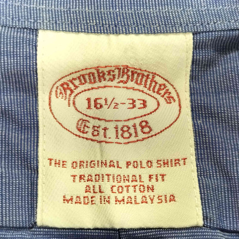 ブルックスブラザーズ BROOKS BROTHERS TRADITIONAL FIT L/S コットン BDシャツ メンズ 16 1/2