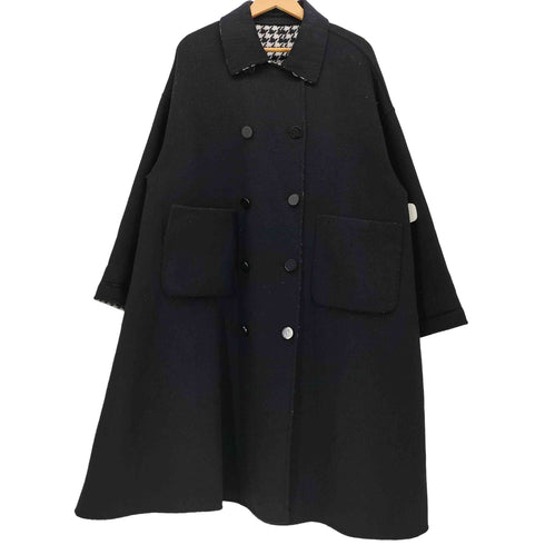 トゥエンティーズ Tnewties 口角にほくろがある彼女 千鳥格子 リバーシブル ロング コート レディース import:M