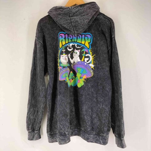 リップンディプ RIPNDIP ユーズド加工 トリップキャットプリント プルオーバーパーカー レディース JPN:M