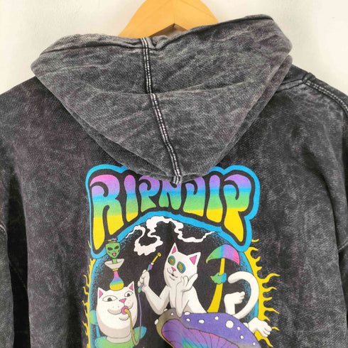 リップンディプ RIPNDIP ユーズド加工 トリップキャットプリント プルオーバーパーカー レディース JPN:M