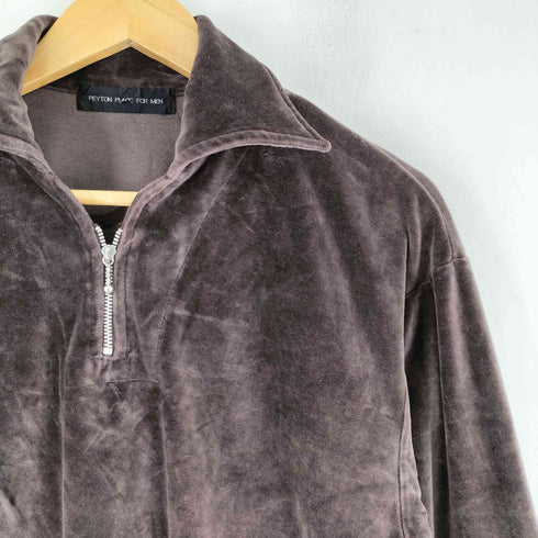 PEYTON PLACE FOR MEN 80-90s ベロア ハーフジップ プルオーバーシャツ メンズ