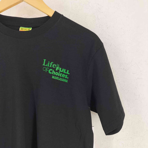 REGGAE LIFE IS FULL OF CHOICE MARIJUANA マリファナ 両面 プリントTシャツ メンズ import:M