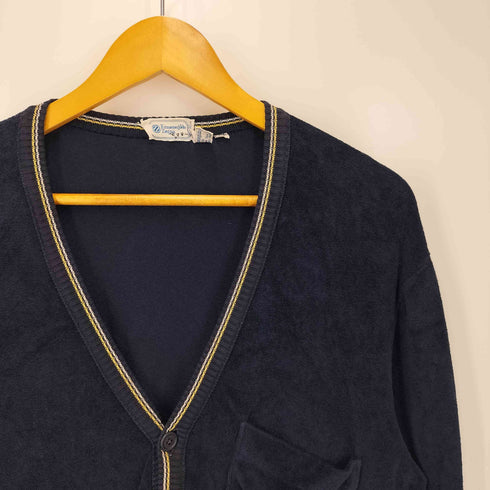 エルメネジルドゼニア Ermenegildo Zegna イタリア製 ワッペン コットン パイル カーディガン メンズ 48
