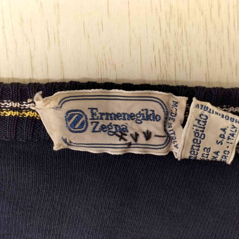 エルメネジルドゼニア Ermenegildo Zegna イタリア製 ワッペン コットン パイル カーディガン メンズ 48