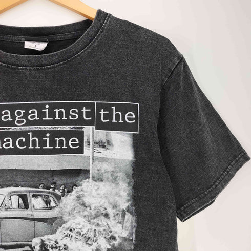 AGAINST ロックバンド プリント クルーネックTシャツ メンズ import:L