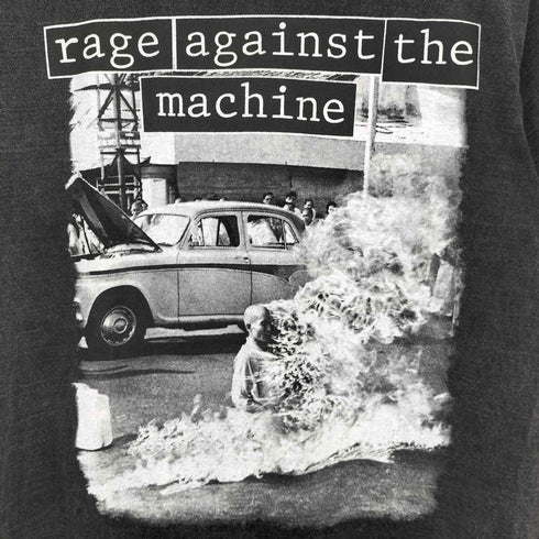 AGAINST ロックバンド プリント クルーネックTシャツ メンズ import:L