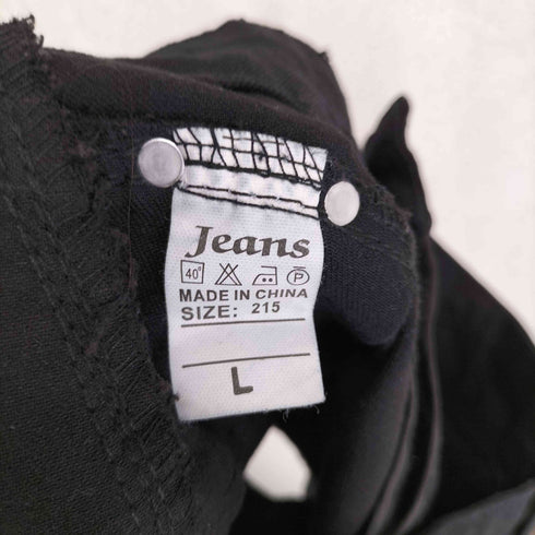 JEANS ジーンズ ドクロ スタッズ デザイン ショート デニム パンツ Y2K レディース L