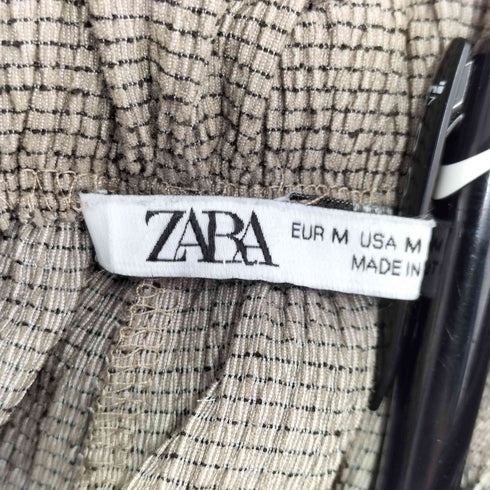 ザラ ZARA チェック柄 ワイドイージーパンツ レディース JPN:M